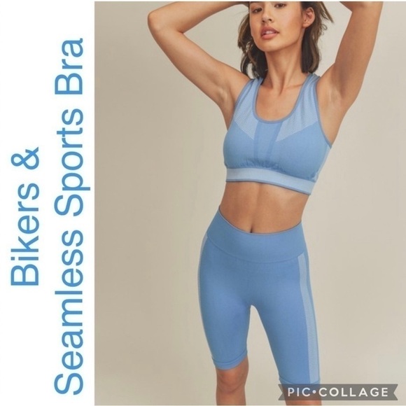 Blu Ttends Pants - Baby Blue 2 Piece Workout Sport’s Shorts & Top